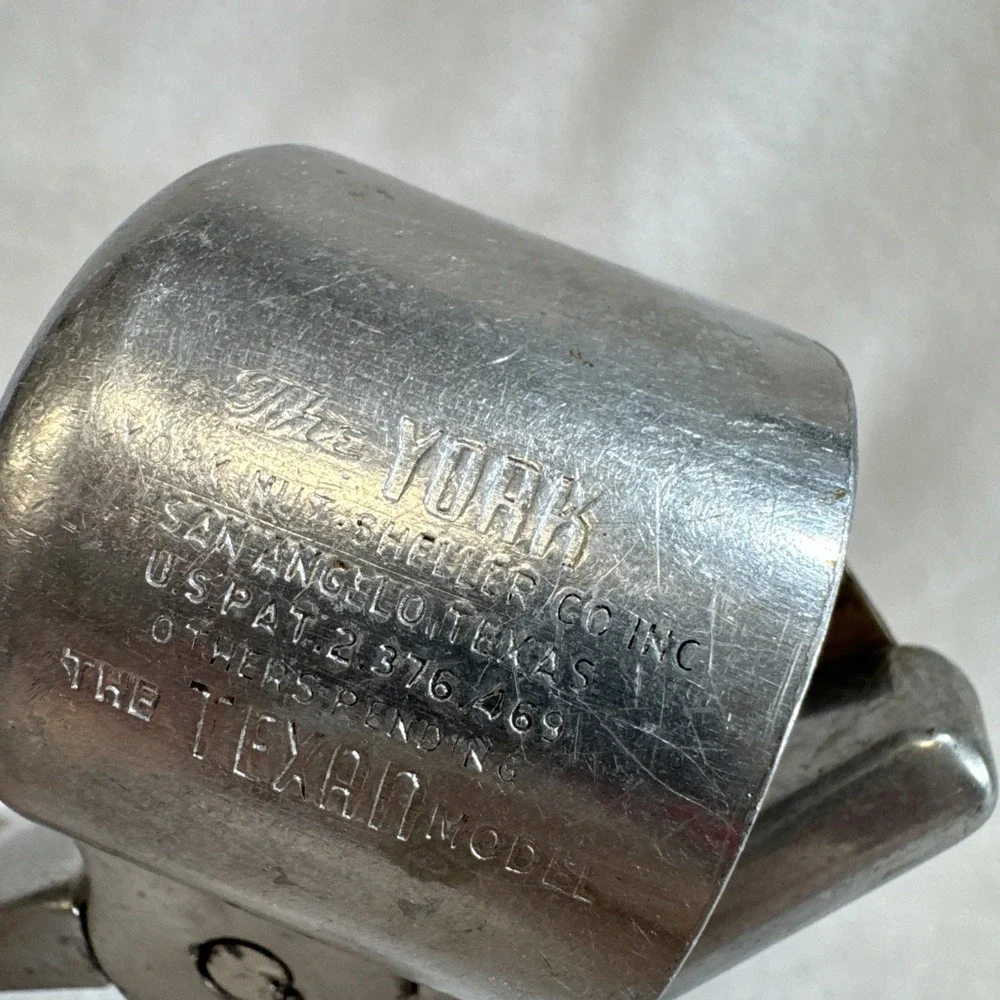 Vintage YORK style aluminum‎ nut Cracker sheller with fixed shield 7.25